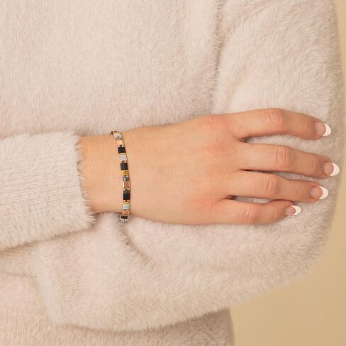Lauren's Hope Beaded Stretch Medical ID Bracelet in Mixed Metal Tone, Rose Gold, Gold and Silver, Custom Engraved Medical ID Bracelets for Women in Kuwait
