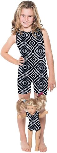 Girls Tank Unitard Sleeveless Biketard for Gymnastics Matching 18 inch Doll Leotard (Doll not Included) in Saudi Arabia