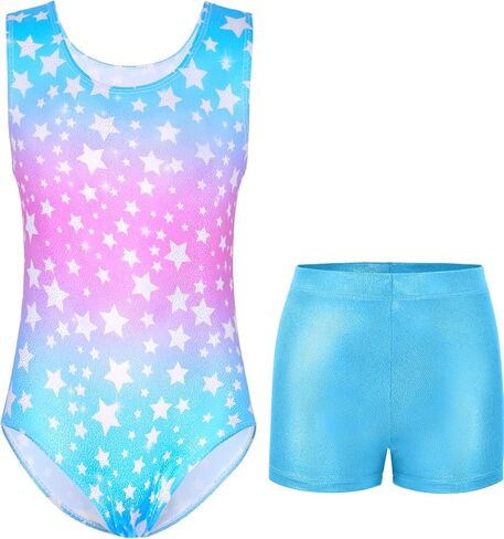 Girls Gymnastics Leotards Size 4-12 Years Old Multicolor Sleeveless Dancewear Little Kids Bodysuits Tumbling Outfits in Kuwait