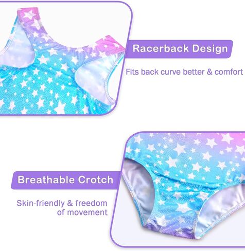 Girls Gymnastics Leotards Size 4-12 Years Old Multicolor Sleeveless Dancewear Little Kids Bodysuits Tumbling Outfits in Kuwait
