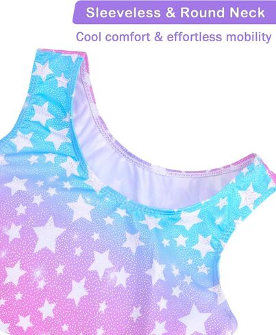 Girls Gymnastics Leotards Size 4-12 Years Old Multicolor Sleeveless Dancewear Little Kids Bodysuits Tumbling Outfits in Kuwait