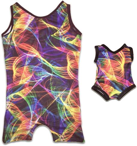 Girls Tank Unitard Sleeveless Biketard for Gymnastics Matching 18 inch Doll Leotard (Doll not Included) in Saudi Arabia