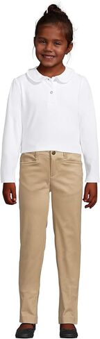 LANDS 'END Girls Long Sleeve Peter Peter Collar قميص متماسكة in Saudi Arabia