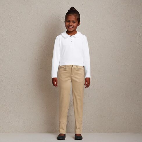 LANDS 'END Girls Long Sleeve Peter Peter Collar قميص متماسكة in Saudi Arabia