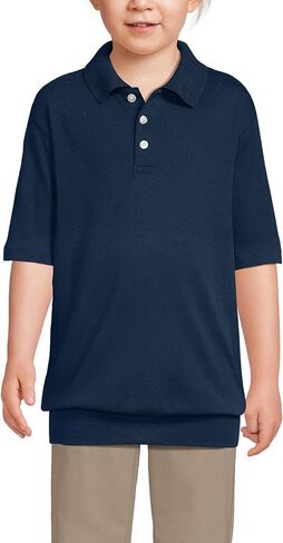 Lands' End School Uniform Big Kids Short Sleeve Banded Bottom Polo Shirt in Kuwait