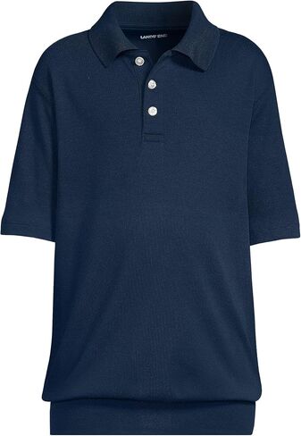 Lands' End School Uniform Big Kids Short Sleeve Banded Bottom Polo Shirt in Kuwait