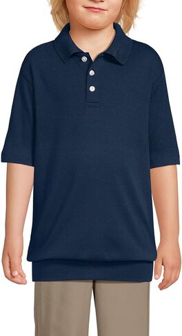 Lands' End School Uniform Big Kids Short Sleeve Banded Bottom Polo Shirt in Kuwait