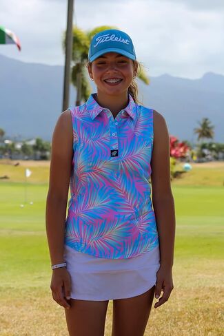 Girls Polo Shirt Perfomance Quick Dry Sleeveless Tennis Shirts Fashion Print Athletic Golf Polo in Saudi Arabia