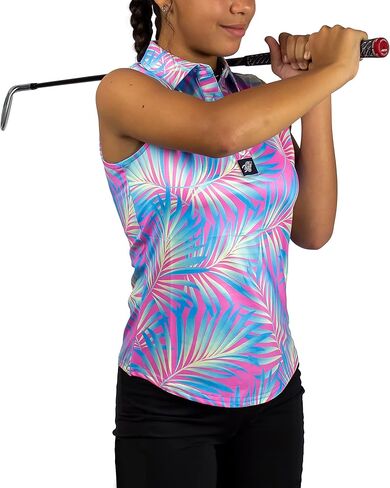 Girls Polo Shirt Perfomance Quick Dry Sleeveless Tennis Shirts Fashion Print Athletic Golf Polo in Saudi Arabia