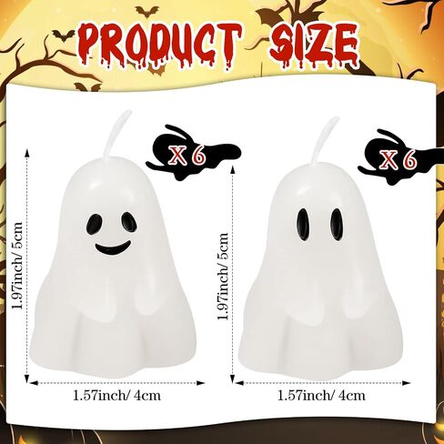 Nuanchu 12 PCS Halloween Ghost Pumpkin Camedles - شموع عيد الشكر والخريف باللون الأبيض ، الوردي ، الشبح in Saudi Arabia