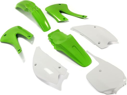 Kojem مجموعة البلاستيك الكاملة هي الجسم متوافق مع 2001-2013 Kawasaki KX85 KX100 (أخضر+أبيض) in Kuwait