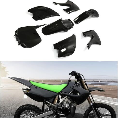 Kojem مجموعة البلاستيك الكاملة هي الجسم متوافق مع 2001-2013 Kawasaki KX85 KX100 (أخضر+أبيض) in Kuwait