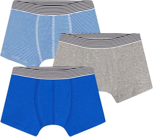Petit Bateau Children's Cotton Boxers - 3-Pack STRIPED AND SOLID SIZES 2-12 YEARS in Kuwait