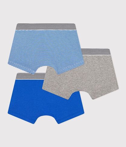 Petit Bateau Children's Cotton Boxers - 3-Pack STRIPED AND SOLID SIZES 2-12 YEARS in Kuwait