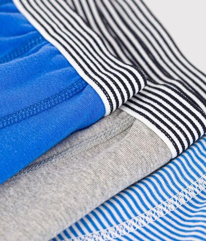 Petit Bateau Children's Cotton Boxers - 3-Pack STRIPED AND SOLID SIZES 2-12 YEARS in Kuwait
