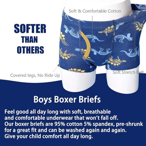 Boys Underwear, Toddler Boys Boxer Shorts Briefs 6 Pack Baby Kids Cotton Underpants 2-12 Years in Saudi Arabia