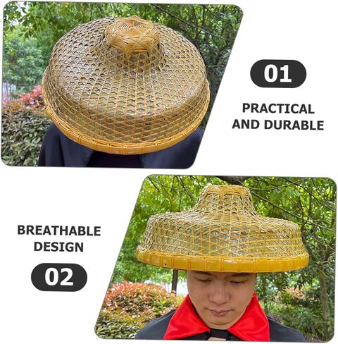 Weaving Sun Hat Lightweight Locking Hat Hat Hat Farmer Farking Hat للاستخدام في الهواء الطلق لأداء الرقص وأنشطة الحديقة الكاكي in Saudi Arabia