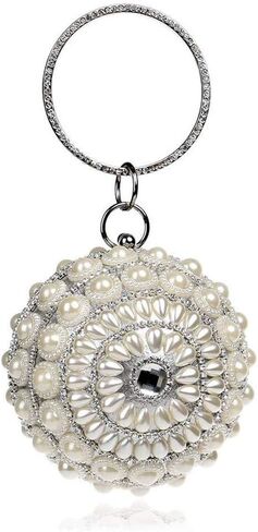 Handbag， bag，Women's Banquet Bag Spherical Pearl Handbag Fashion Clutch Bag Shoulder Messenger Bag Banquet Bag in Kuwait