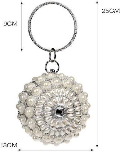 Handbag， bag，Women's Banquet Bag Spherical Pearl Handbag Fashion Clutch Bag Shoulder Messenger Bag Banquet Bag in Kuwait