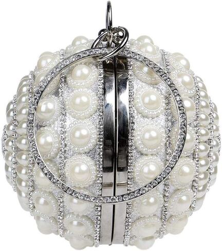 Handbag， bag，Women's Banquet Bag Spherical Pearl Handbag Fashion Clutch Bag Shoulder Messenger Bag Banquet Bag in Kuwait