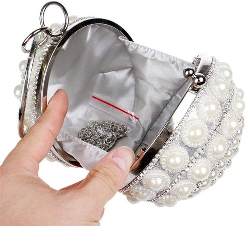 Handbag， bag，Women's Banquet Bag Spherical Pearl Handbag Fashion Clutch Bag Shoulder Messenger Bag Banquet Bag in Kuwait