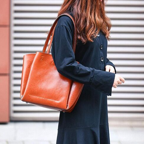 Brown Leather Handbag，Women Vintage Genuine Brown Leather Crossbody Shoulder Bag Handmade Purse in Kuwait
