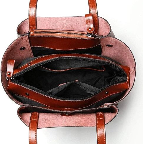 Brown Leather Handbag，Women Vintage Genuine Brown Leather Crossbody Shoulder Bag Handmade Purse in Kuwait