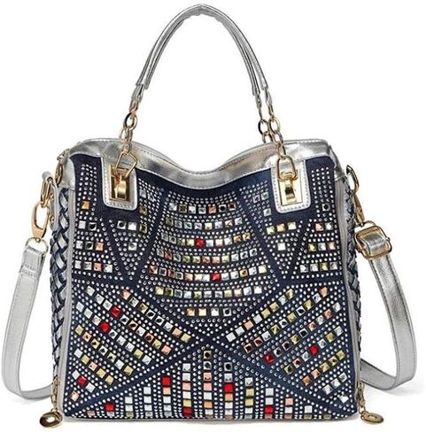 Handbag，Ladies Handbag Casual Rhinestone Bag Fashion Shoulder Bag Personality Messenger Bag Portable in Kuwait