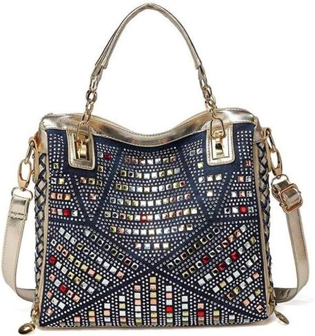 Handbag，Ladies Handbag Casual Rhinestone Bag Fashion Shoulder Bag Personality Messenger Bag Portable in Kuwait