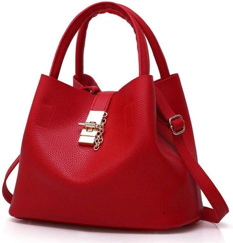 Large Handbag，Women's Shoulder Bag Portable Bucket Bag PU Leather Simple Handbag Trend in Kuwait