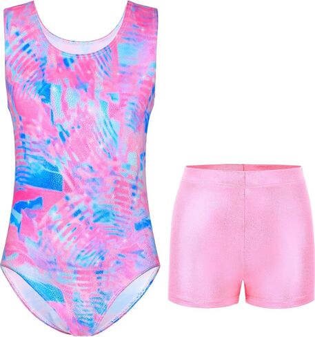 Girls Gymnastics Leotards Size 4-12 Years Old Multicolor Sleeveless Dancewear Little Kids Bodysuits Tumbling Outfits in Kuwait