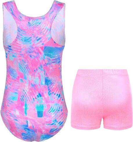 Girls Gymnastics Leotards Size 4-12 Years Old Multicolor Sleeveless Dancewear Little Kids Bodysuits Tumbling Outfits in Kuwait