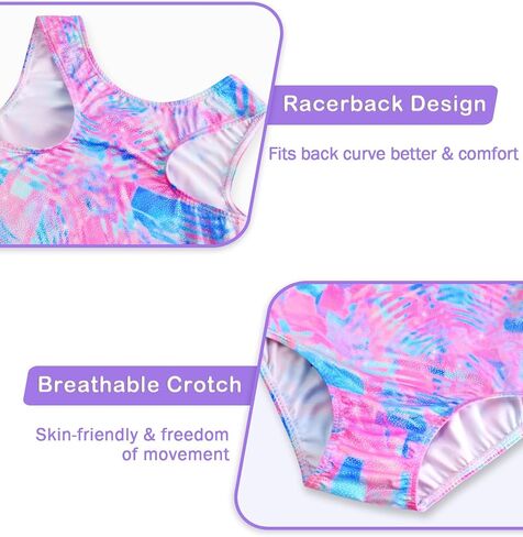 Girls Gymnastics Leotards Size 4-12 Years Old Multicolor Sleeveless Dancewear Little Kids Bodysuits Tumbling Outfits in Kuwait