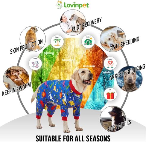 LovinPet American Pitbull Pajamas - Pet Anxiety Relief Shirt, Dog Pajamas, UV Protection Comfy Stretchy Fabric, White Animal Print, Large Dog Pjs, Pitbull Clothes, Surgical Recovery Shirt,Orange XXL in Kuwait