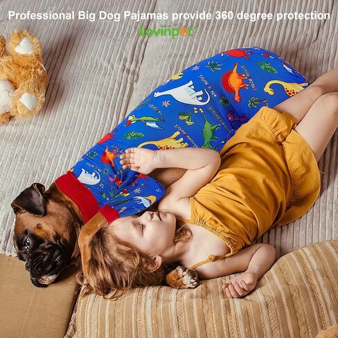 LovinPet American Pitbull Pajamas - Pet Anxiety Relief Shirt, Dog Pajamas, UV Protection Comfy Stretchy Fabric, White Animal Print, Large Dog Pjs, Pitbull Clothes, Surgical Recovery Shirt,Orange XXL in Kuwait
