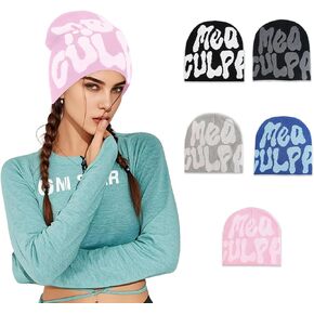 y2k بيني للنساء رجل ، mea culpa beanie تصميم نمط فريد من نوعه ، قبعة y2k متبكية مناسبة لجميع المواسم التي ترتدي in Saudi Arabia