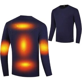 Winter Heated Electric Heated Tops for Women, Men's Warm Long Sleeve Shirts with USB Charging, No Batteries(Male Navy,L/Large) in Saudi Arabia