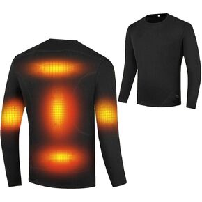 Winter Heated Electric Heated Tops for Women, Men's Warm Long Sleeve Shirts with USB Charging, No Batteries(Male Black,XXXL-3XLarge) in Saudi Arabia