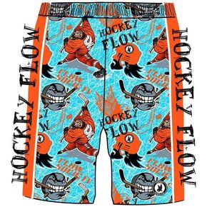 Flow Society Boys Angry Hockey Puck Attack Shorts - صالة رياضية - شورتات شبكية - شورتات رياضية - أزياء نشطة - شورتات منقوشة in Kuwait