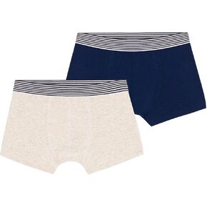 Petit Bateau BOYS' PLAIN COTTON AND ELASTANE BOXER SHORTS - 2-PACK SIZES 2-12 YEARS in Kuwait