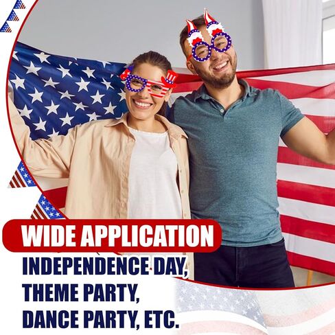 Wecoe 12pcs 4th of July Glasses Set Independence Day Eyewear Memorial Day Patriotic Celebrations Party Favors Supplies Decorations in Saudi Arabia