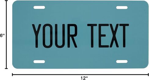 ExcelMark Custom License Plate for Front of Car – Personalized Aluminum Car Tags – 6" x 12" Universal Fit (Black) in Saudi Arabia