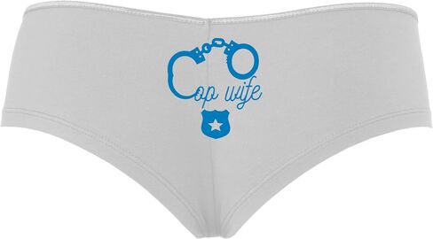زوجة نايكرز knickers الزوجة - الأصفاد اللطيفة - Leo Love White Boyshort Banties مع تصميم الكبار in Saudi Arabia