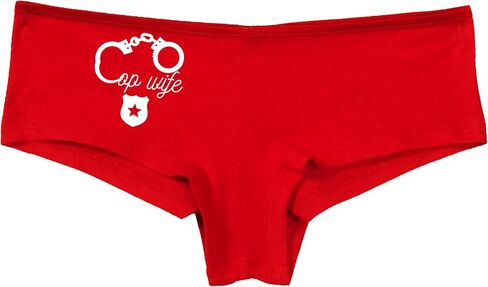 Knaughty Knickers Cop Wife - Cute Handcuffs - LEO Love Red Boyshort Panties Adult Flirty Fun in Saudi Arabia
