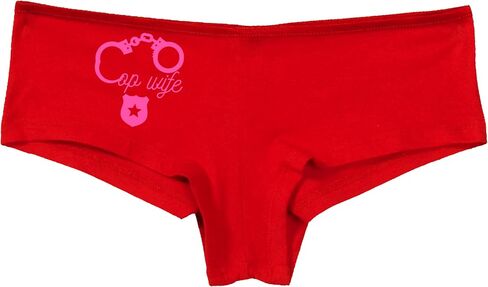 Knaughty Knickers Cop Wife - Cute Handcuffs - LEO Love Red Boyshort Panties Adult Flirty Fun in Saudi Arabia