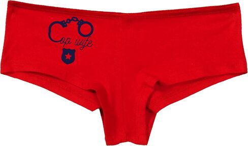Knaughty Knickers Cop Wife - Cute Handcuffs - LEO Love Red Boyshort Panties Adult Flirty Fun in Saudi Arabia