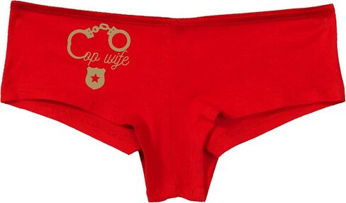 Knaughty Knickers Cop Wife - Cute Handcuffs - LEO Love Red Boyshort Panties Adult Flirty Fun in Saudi Arabia
