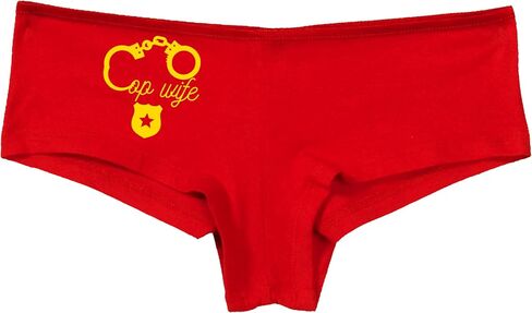 Knaughty Knickers Cop Wife - Cute Handcuffs - LEO Love Red Boyshort Panties Adult Flirty Fun in Saudi Arabia