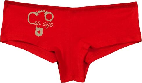 Knaughty Knickers Cop Wife - Cute Handcuffs - LEO Love Red Boyshort Panties Adult Flirty Fun in Saudi Arabia