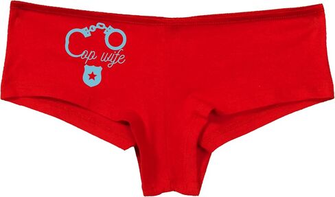 Knaughty Knickers Cop Wife - Cute Handcuffs - LEO Love Red Boyshort Panties Adult Flirty Fun in Saudi Arabia